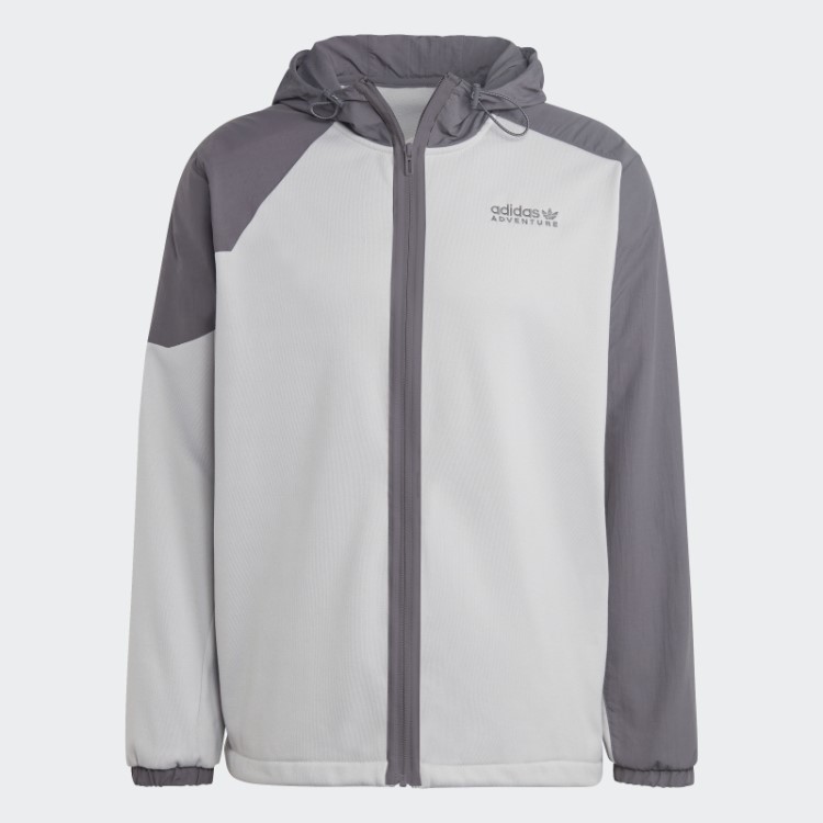 Moletom Com Capuz Mix De Tecido De Inverno Adidas Adventure Cinza