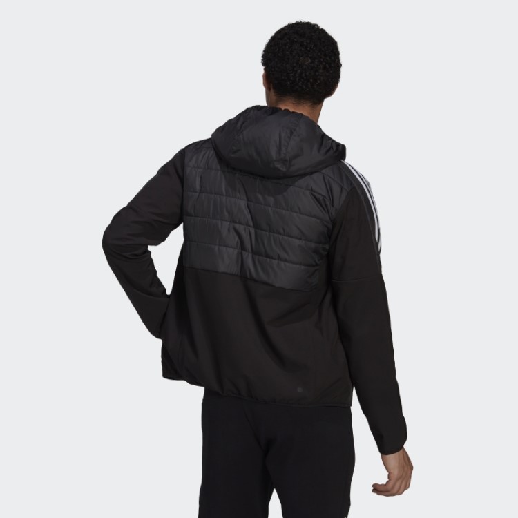 Jaqueta Híbrida Com Capuz Isolado Adidas Black Essentials