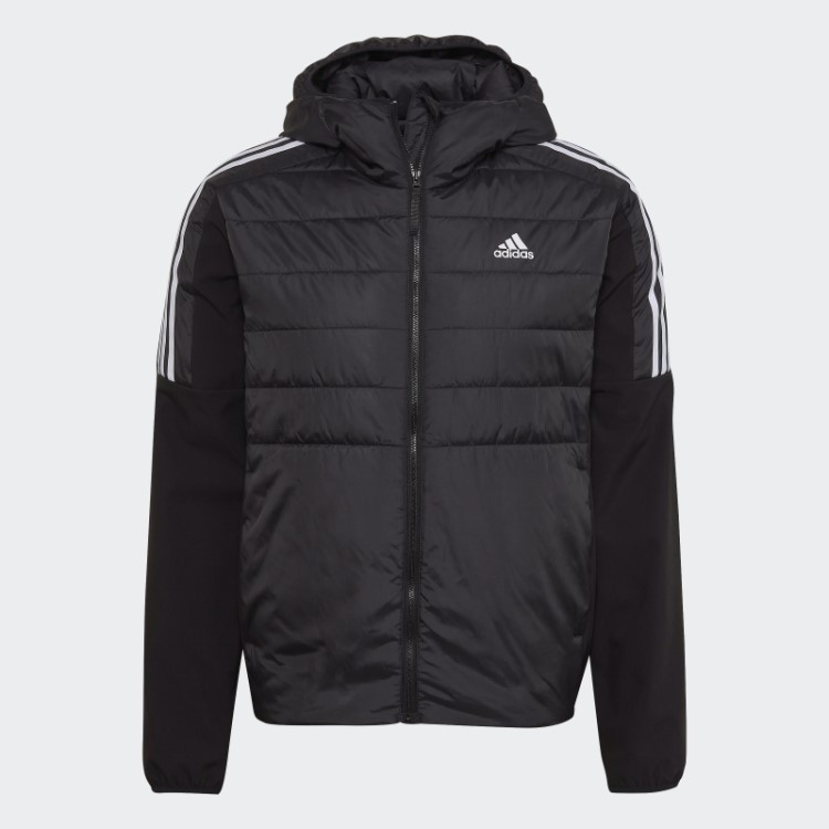 Jaqueta Híbrida Com Capuz Isolado Adidas Black Essentials