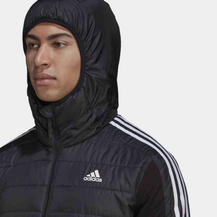 Jaqueta Híbrida Com Capuz Isolado Adidas Black Essentials