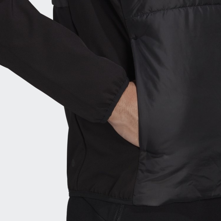 Jaqueta Híbrida Com Capuz Isolado Adidas Black Essentials