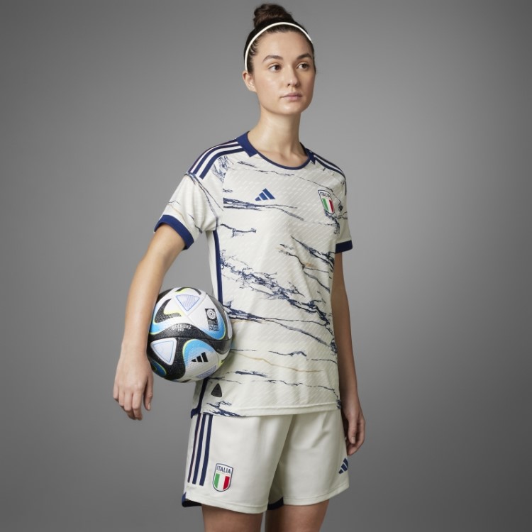 Itália 23 Away Camisa Feminina Autêntica Branca Adidas