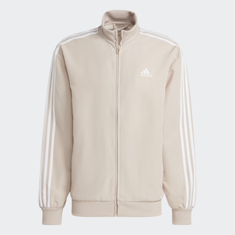 Adidas Agasalho Taupe Tecido Com As 3 Listras