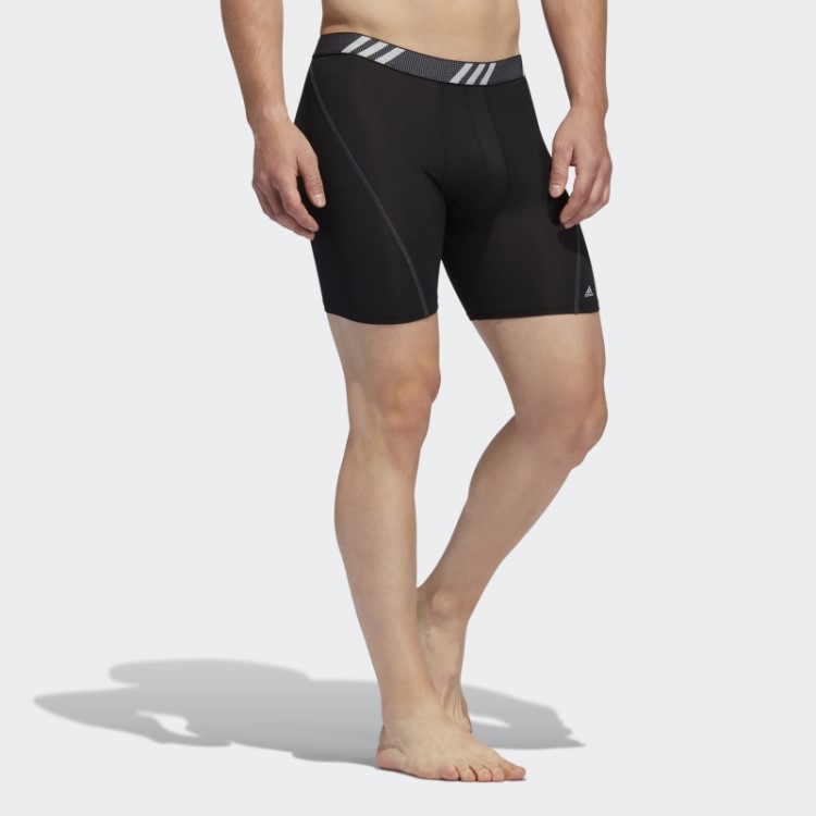 Cuecas Boxer Pretas De Malha De Desempenho Adidas 3 Pares (grande E Alto)