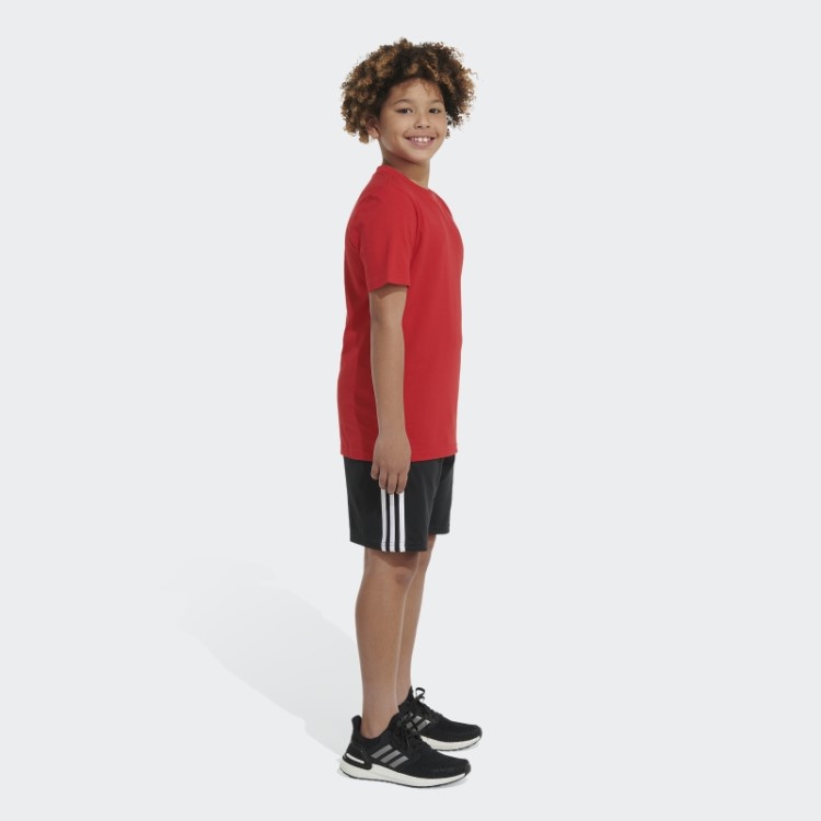 Camiseta Com Logo Emb Essencial Escarlate Adidas