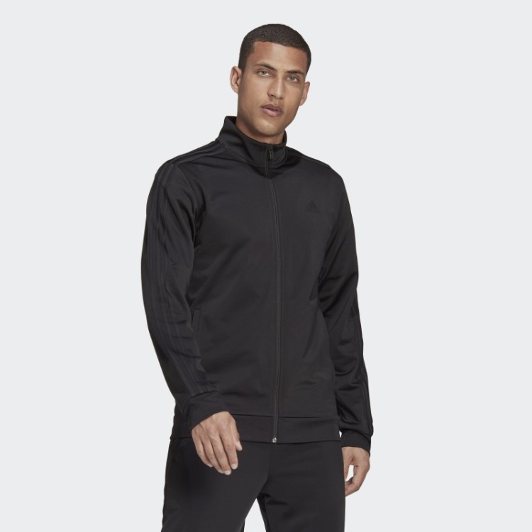 Jaqueta Esportiva Com As Três Listras Preta Essencial Para Aquecimento Adidas