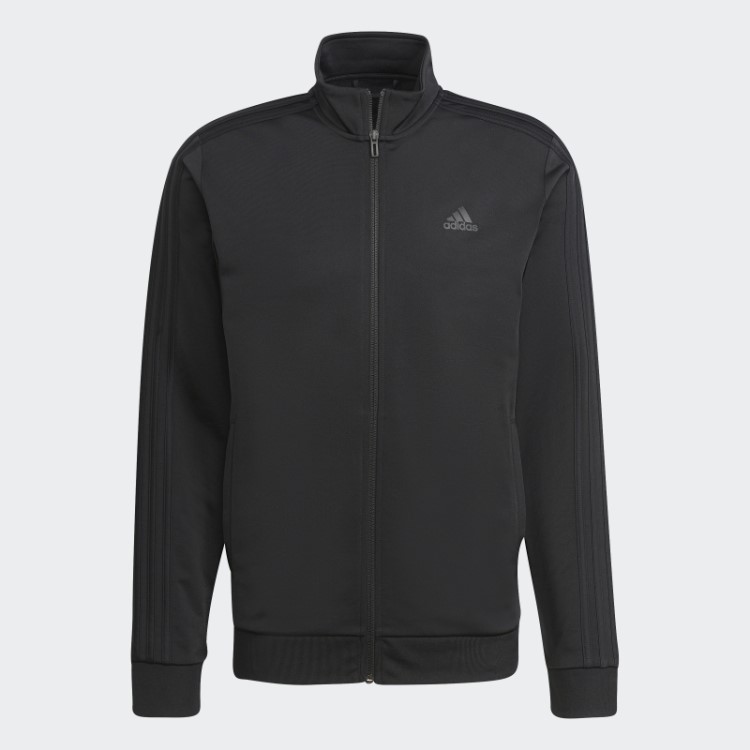 Jaqueta Esportiva Com As Três Listras Preta Essencial Para Aquecimento Adidas