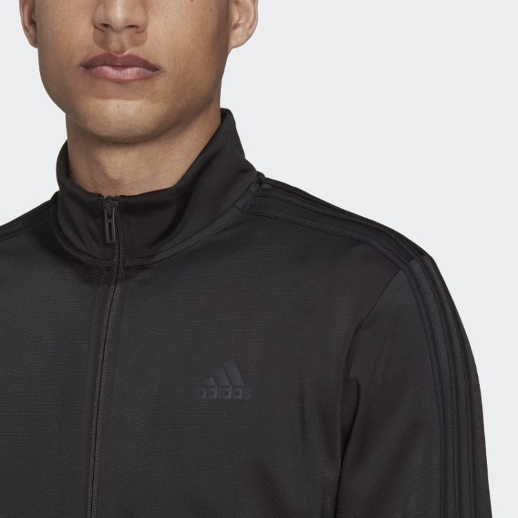 Jaqueta Esportiva Com As Três Listras Preta Essencial Para Aquecimento Adidas