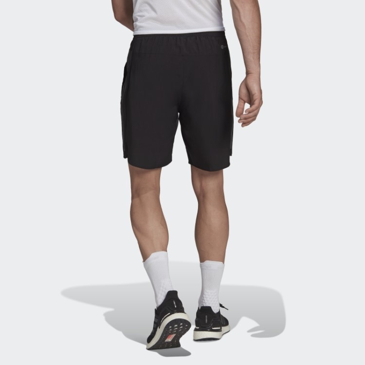 Adidas Black Run Icons Short Com As Três Listras Refletivas