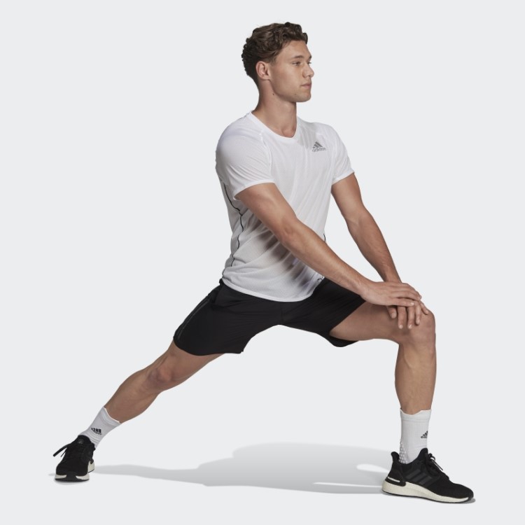Adidas Black Run Icons Short Com As Três Listras Refletivas