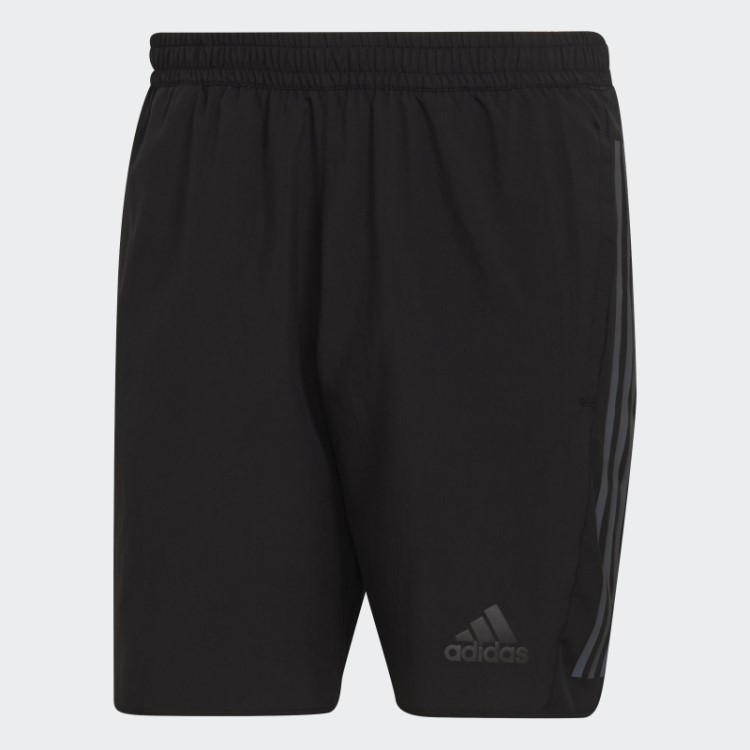 Adidas Black Run Icons Short Com As Três Listras Refletivas