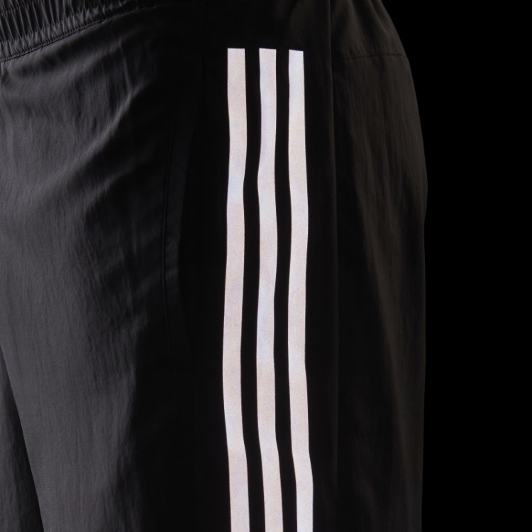 Adidas Black Run Icons Short Com As Três Listras Refletivas