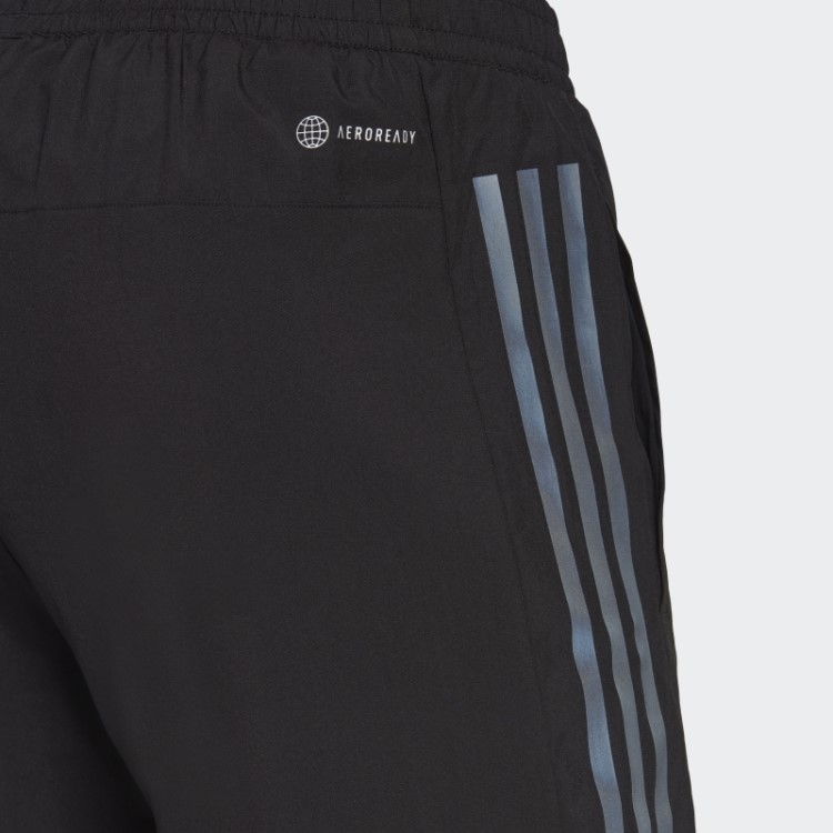 Adidas Black Run Icons Short Com As Três Listras Refletivas
