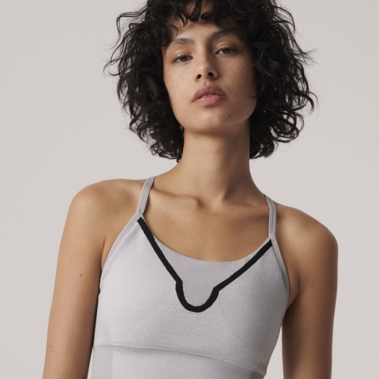 Sutiã Esportivo De Sustentação Média Adidas By Stella Mccartney Cinza Sólido