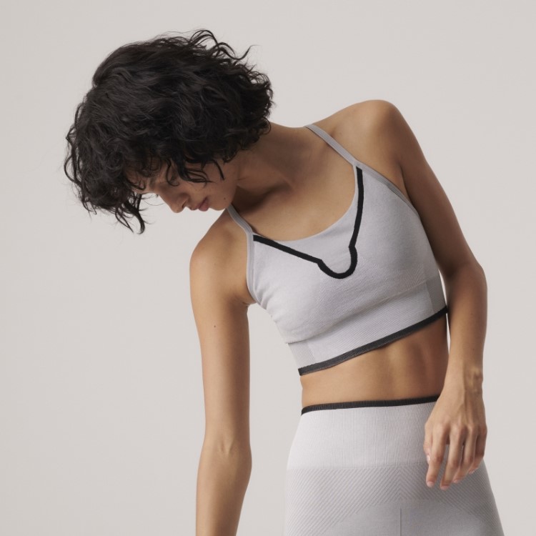Sutiã Esportivo De Sustentação Média Adidas By Stella Mccartney Cinza Sólido