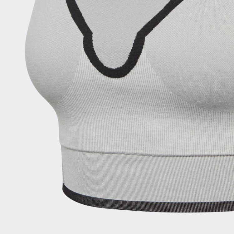 Sutiã Esportivo De Sustentação Média Adidas By Stella Mccartney Cinza Sólido