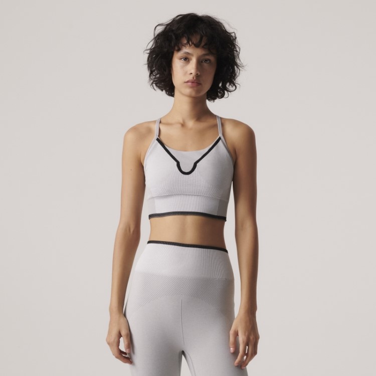 Mgh Cinza Sólido Adidas By Stella Mccartney Moda Sutiã Esportivo De Sustentação Média