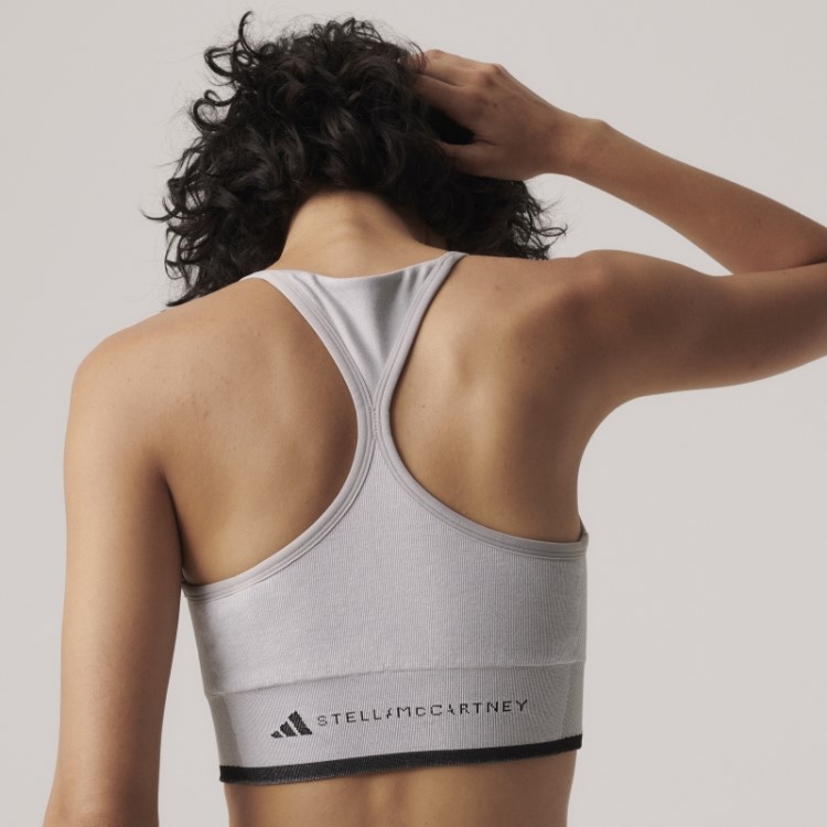 Mgh Cinza Sólido Adidas By Stella Mccartney Moda Sutiã Esportivo De Sustentação Média