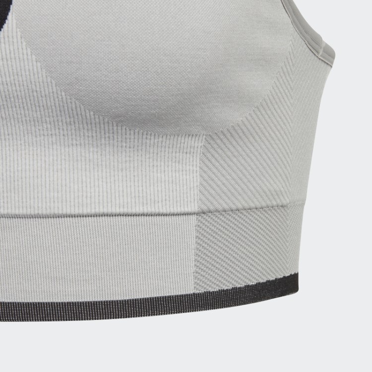 Mgh Cinza Sólido Adidas By Stella Mccartney Moda Sutiã Esportivo De Sustentação Média