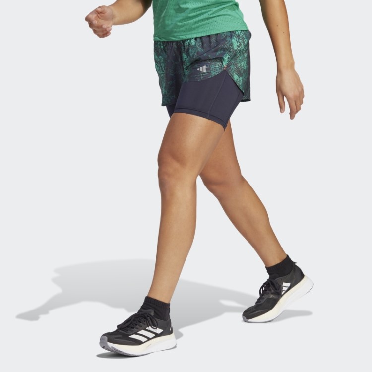 Bermuda Preta Run Fast 2 Em 1 Adidas