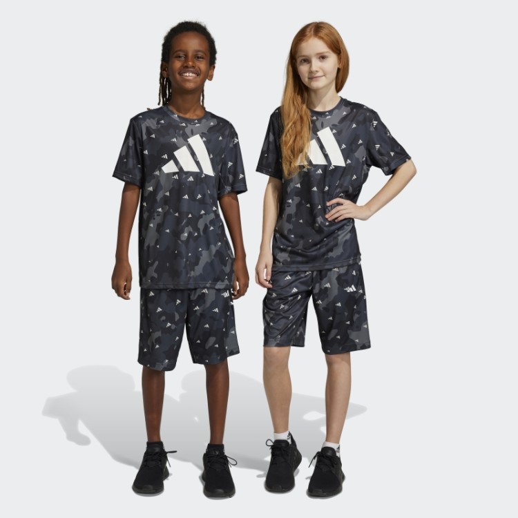 Shorts Estampados Aeroready Sazonais Essenciais Para O Trem Ajuste Regular Cinza Adidas