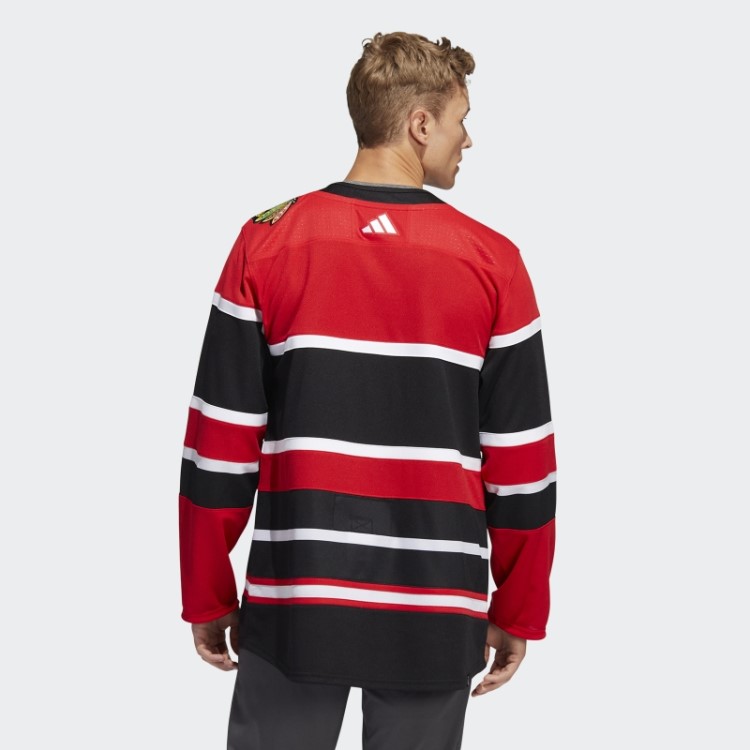 Adidas Blackhawks Autêntico Reverso Camisa Retrô Marca Wordmark Vermelho