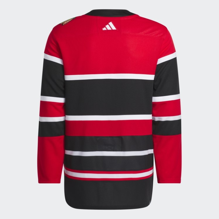 Adidas Blackhawks Autêntico Reverso Camisa Retrô Marca Wordmark Vermelho