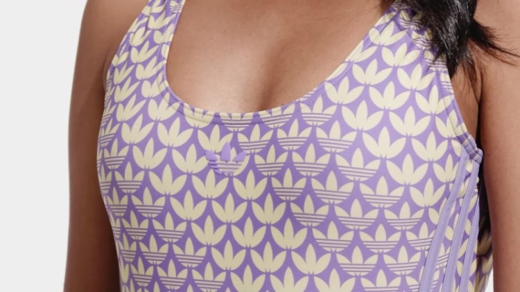 Fato De Banho Amarelo Adidas Originals Monograma Com As 3 Riscas