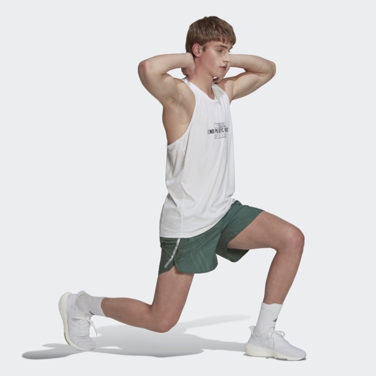 Adidas óxido Verde Projetado Para Shorts De Corrida Para Os Oceanos