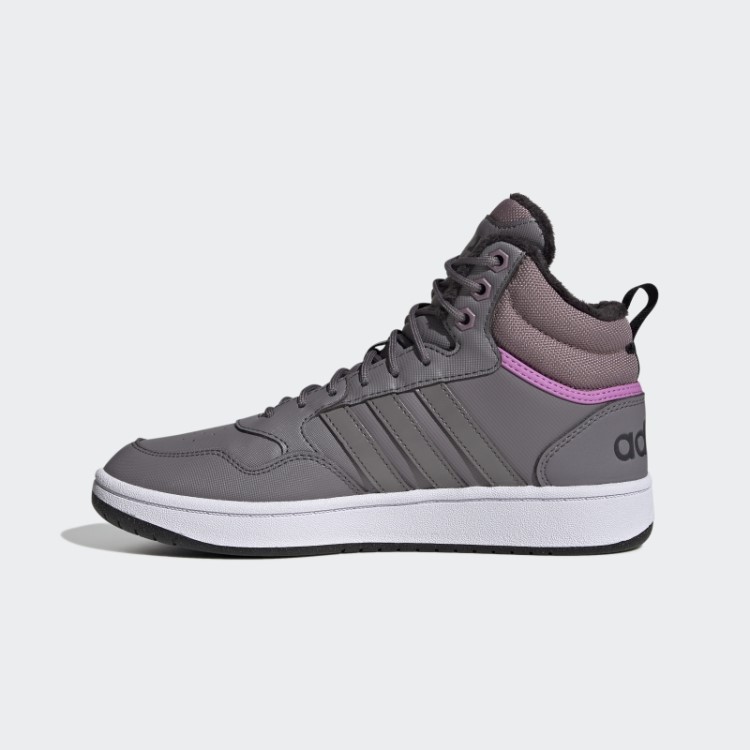 Adidas Trace Grey Hoops 3.0 Mid Lifestyle Basquete Clássico Forro De Pele Sapatos De Inverno