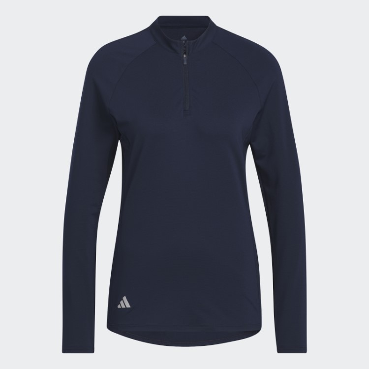 Camisa Pólo De Golfe De Manga Comprida Azul Marinho Adidas