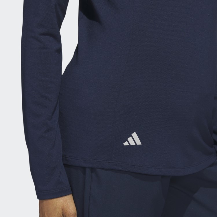 Camisa Pólo De Golfe De Manga Comprida Azul Marinho Adidas