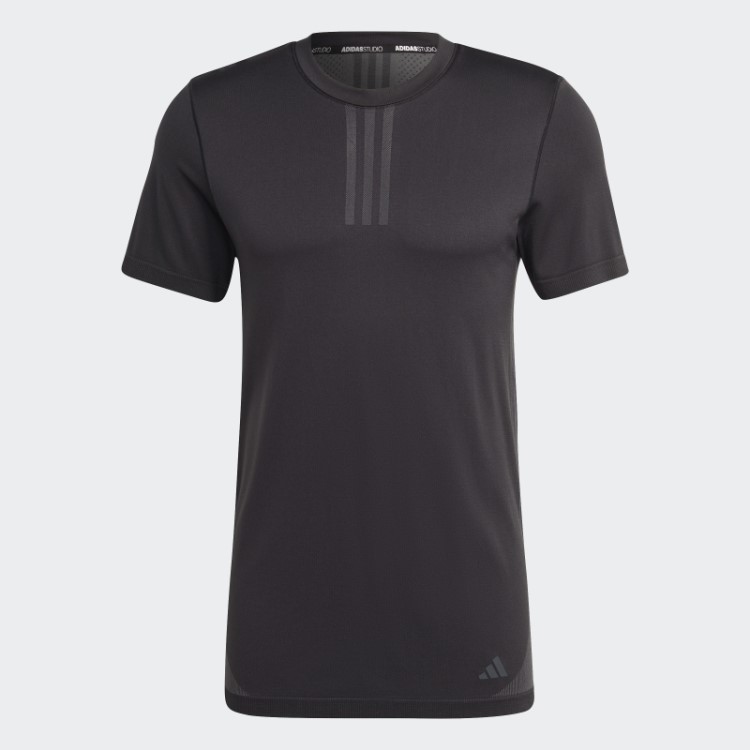 Aeroknit Yoga Base Camiseta De Treinamento Sem Costura Preta Adidas