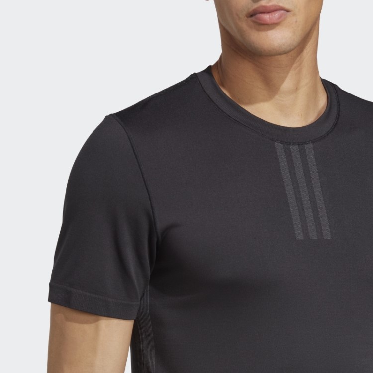 Aeroknit Yoga Base Camiseta De Treinamento Sem Costura Preta Adidas