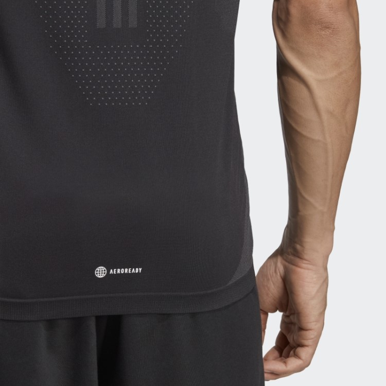 Aeroknit Yoga Base Camiseta De Treinamento Sem Costura Preta Adidas