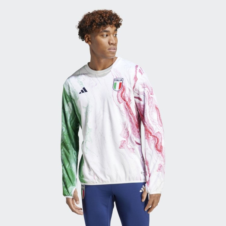 Camisa Quente Pré-jogo Da Itália Verde Adidas