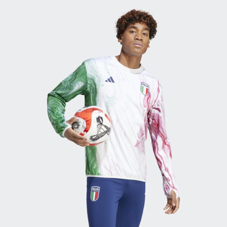 Camisa Quente Pré-jogo Da Itália Verde Adidas