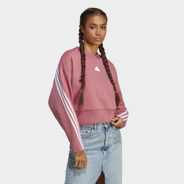Moletom Rosa Future Icons Com As Três Listras Adidas