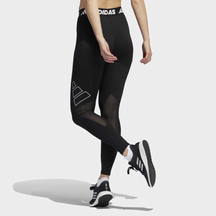 Meia-calça Longa Com Logo Techfit Preta Adidas