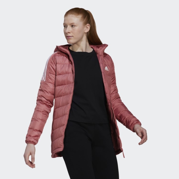 Parka Com Capuz Light Down Essentials Vermelho Adidas