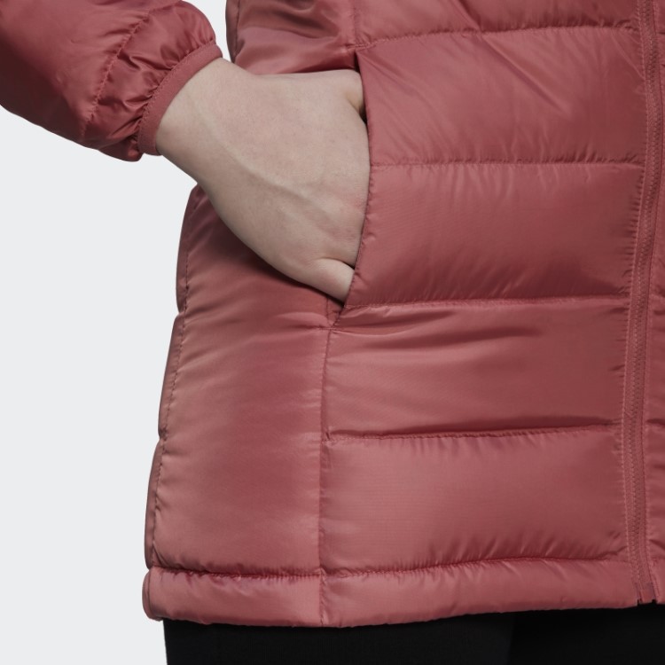 Parka Com Capuz Light Down Essentials Vermelho Adidas
