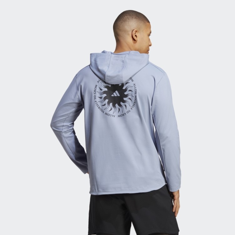 Moletom Com Capuz Prateado E Violeta Para Yoga Adidas