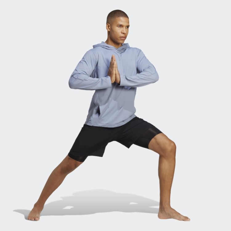 Moletom Com Capuz Prateado E Violeta Para Yoga Adidas