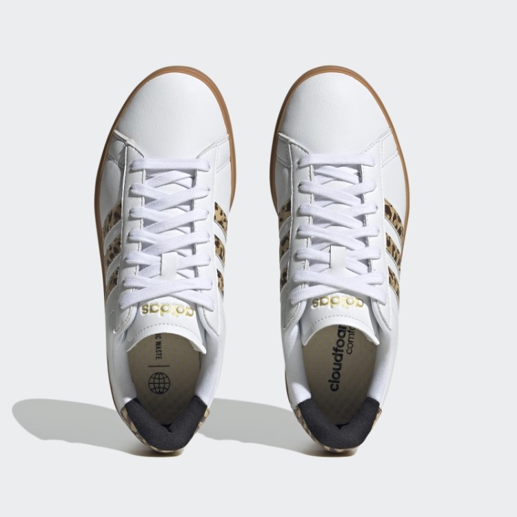 Quente Adidas Grand Court Cloudfoam Estilo De Vida Tênis Confortável Preto