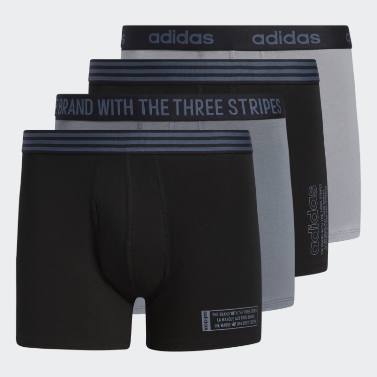 Cuecas Tronco De Algodão Adidas Core 4 Pares Preto