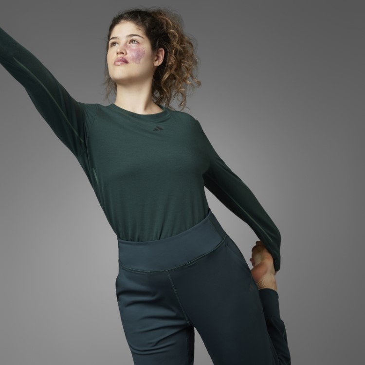 Calça De Ioga Verde Autêntico Equilíbrio Moda Adidas