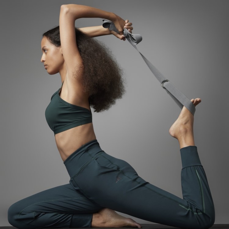 Calça De Ioga Verde Autêntico Equilíbrio Moda Adidas
