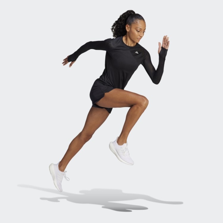 Adidas Blusa Preta Adizero Running Manga Longa