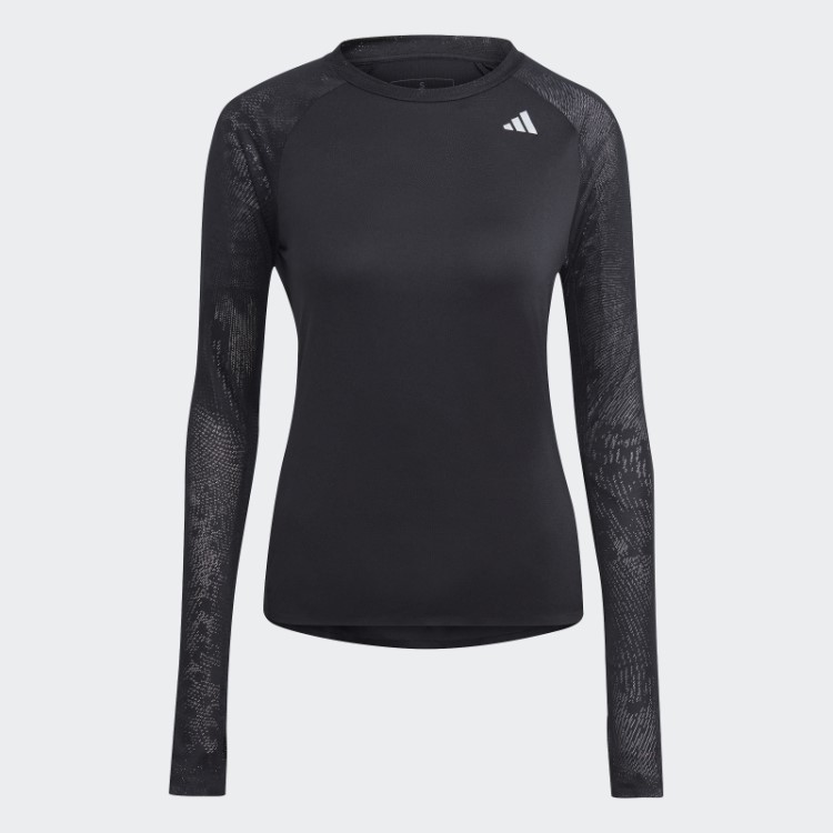 Adidas Blusa Preta Adizero Running Manga Longa