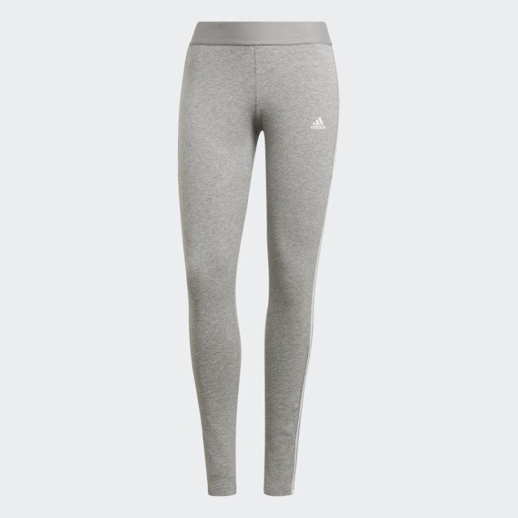 Legging 3 Listras Adidas Cinza Médio